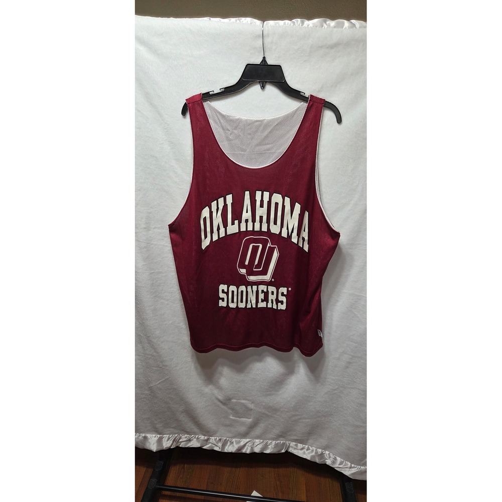 Oklahoma Sooners Basketball Jersey Tank Top Mens XL Maroon Reversible Collegiate